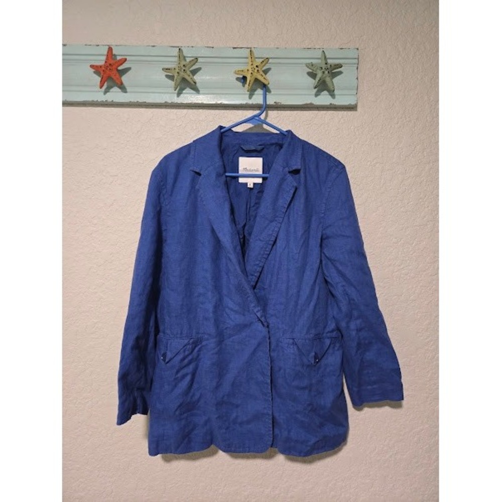 Madewell Cobalt Blue Linen Blazer